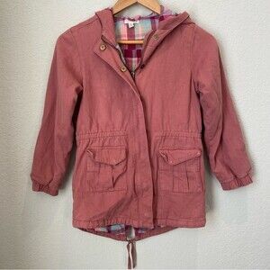Girl’s Garnett Hill Kids Pink Warm Hooded Utility Jacket - Size Large - EUC